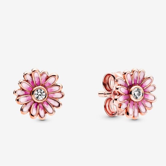 Pandora | Pink Daisy Flower Stud Earrings - Picture 1 of 2